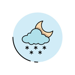 Night Snow Flurries vector icon