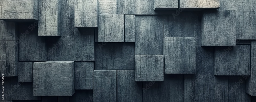 Poster a modern graphic design element featuring a 3d black geometric abstract background with overlapping 
