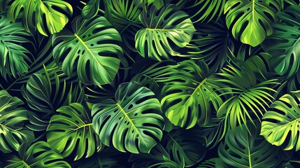 Fototapeta premium A close-up of tropical leaves.