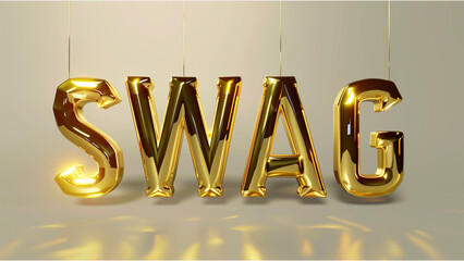 3d golden "swag" text