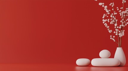 Elegant chinese new year themed minimalist design for social media and print