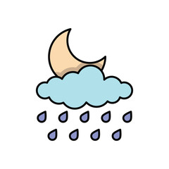 Night Moderate Rain vector icon