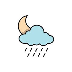 Night Heavy Rain vector icon