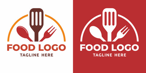 Spatula spoon fork logo food kitchen cook eat appliances utensils