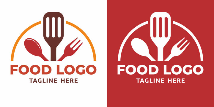 Spatula spoon fork logo food kitchen cook eat appliances utensils