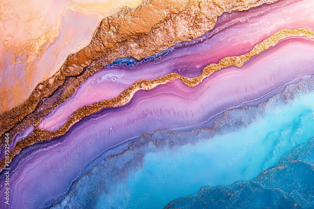 Poster a scene featuring mesmerizing fluid art patterns in the background
