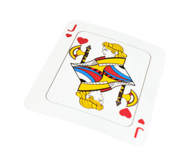 Poker game. One playing card isolated on white