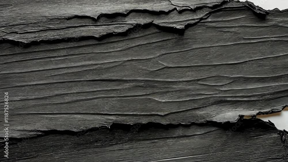 Poster textured layers of black natural rock surface highlighting unique patterns at close range