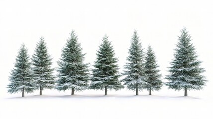 Fototapeta premium Isolated Collection of Beautiful Trees on White Background