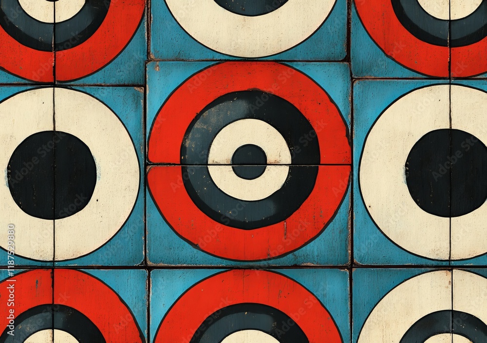 Poster a background of colorful geometric circles paired with abstract retro patterns wallpaper and texture