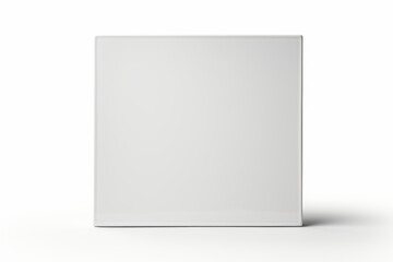 Minimalist white box on a plain background highlights simplicity and design aesthetics in an artistic setting