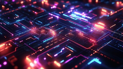 Obraz premium Digital City Concept with Advanced Engineering and Technology Elements