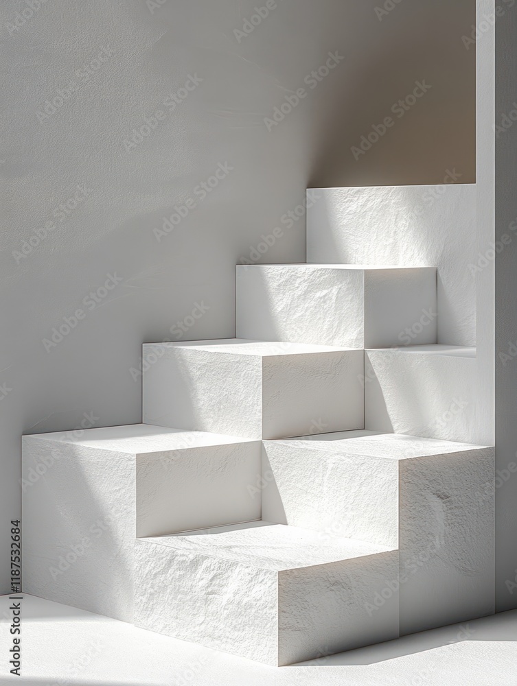 Aufkleber minimalistic geometric blocks scene for product display and modern advertising in 3d rendering