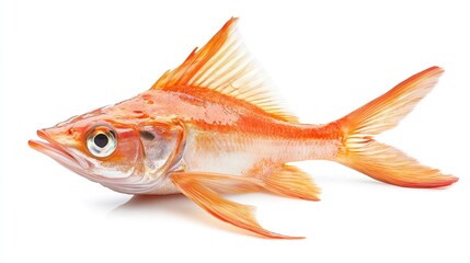 Obraz premium Red fish isolated on white background, for food packaging.