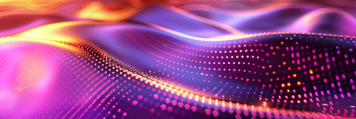 Obraz premium Dynamic energy streams with fiery orange and neon purple light creating a futuristic abstract effect