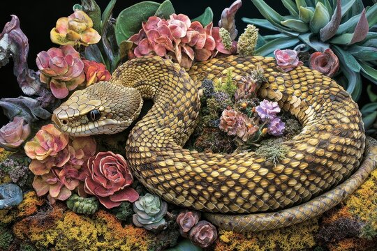A day-old poisonous baby Bush Viper snake (Atheris squamigera)