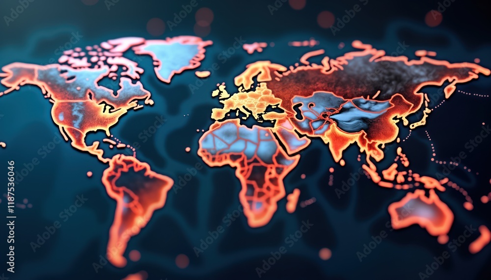 Poster global network map shows international connections. worldwide tech communication system. digital eco