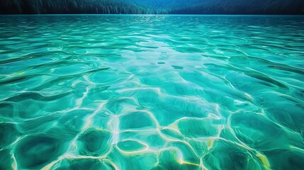   A body of water with a mountain in the distance