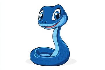 Fototapeta premium Happy Snake Cartoon Art on Clear Background