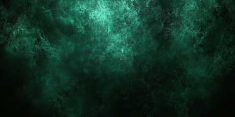 Fototapeta premium Elegant dark emerald green background with black shadow border and old vintage grunge texture design 