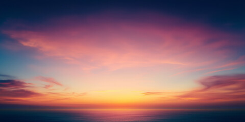 Obraz premium breathtaking sunset over calm ocean, showcasing vibrant colors in sky.