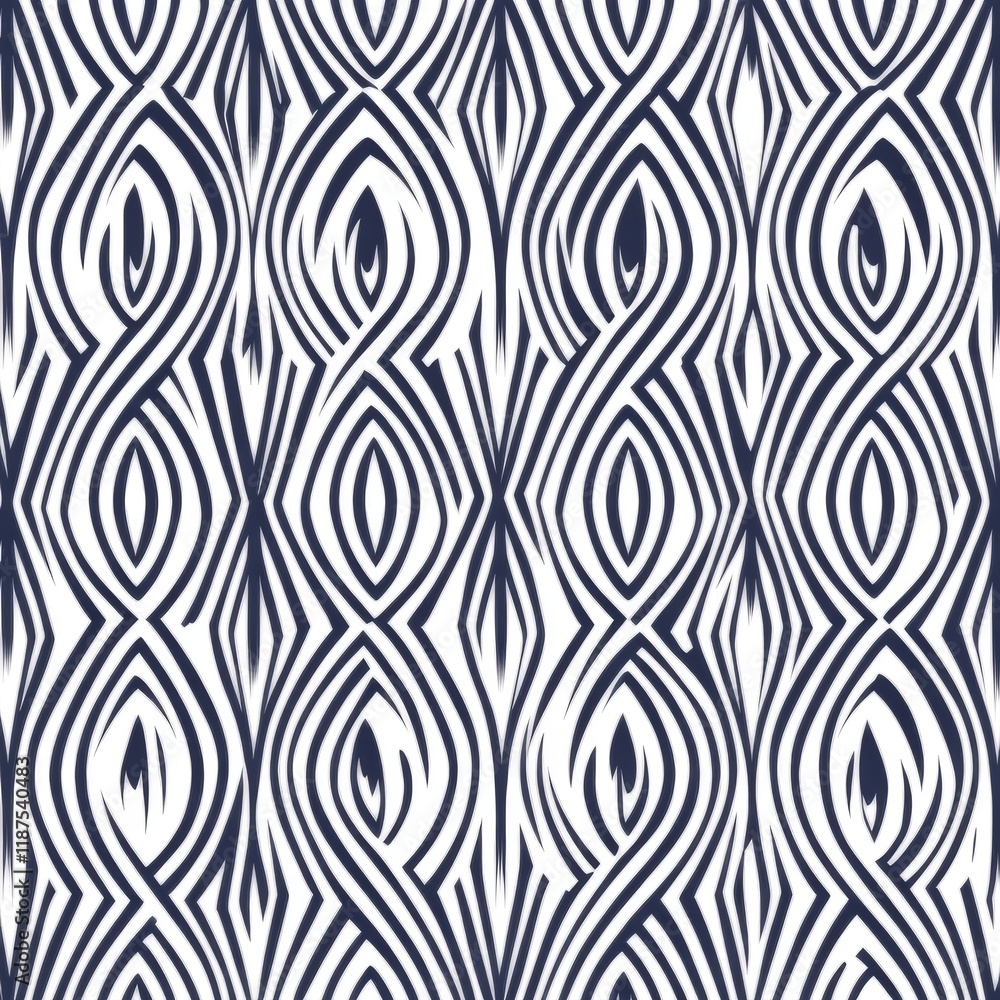 Aufkleber a seamless pattern of geometric waves. endless texture, bold ripples in black and white. background 