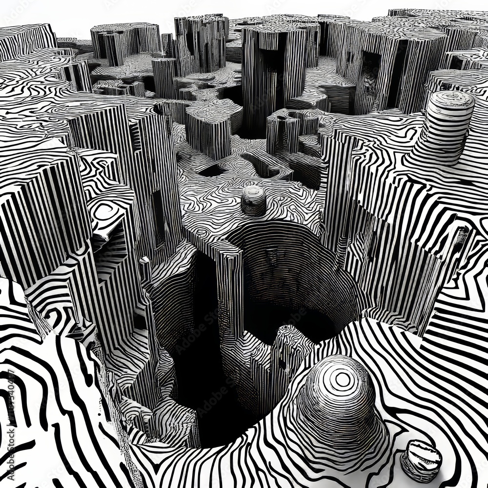 Poster seamless design with geometric waves. endless stylish texture. ripple monochrome background. linear 