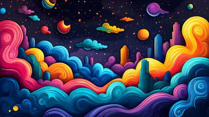 artistic doodle art space galaxy