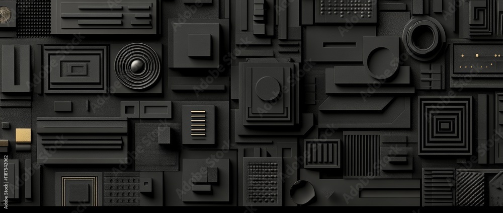 Aufkleber poster in modern design, showcasing an abstract black pattern over a dynamic background