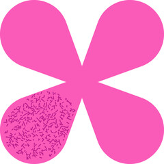 Geometric Flower Shape Sticker With Texture