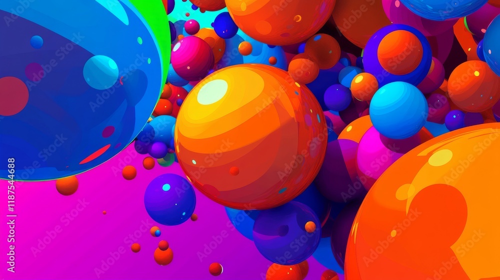 Poster random circles, abstract and colorful, create a seamless pattern against a white background
