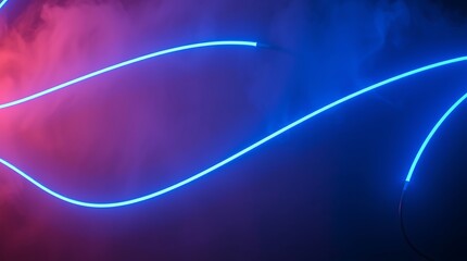 Neon glowing blue lines abstract background
