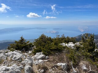 View of the Adriatic Sea and islands from the Balinovac peak - Northern Velebit National Park,...