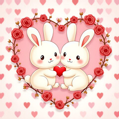 Blushing Bunny Valentine: A Heartfelt Greeting