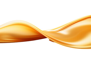 Smooth golden fabric creating graceful waves on a neutral background in soft lighting