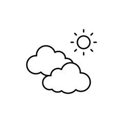 Sun with Clouds vector icon