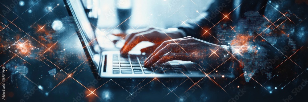 Poster Networking in Global Business Analysis Data Exchange Client Connection HR Recruitment Technology Teamwork Strategy