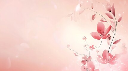 Naklejka premium Delicate Pink Flowers Blossom Softly On A Pastel Background