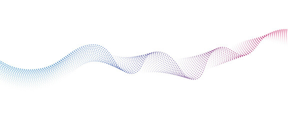 Flowing Dot Wave halftone gradient pattern on transparent background	