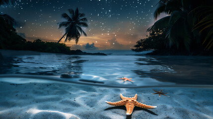 Tropical island with half under water view, version 47
