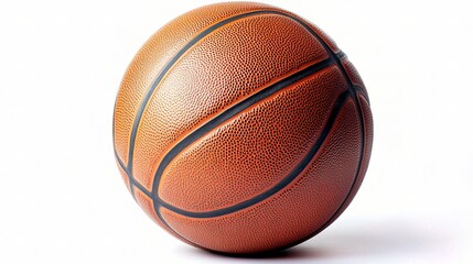 Obraz premium Isolated Basketball on White Background for Sports and Fitness Use