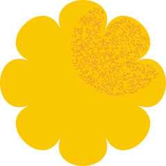 Geometric Flower Shape Sticker With Texture