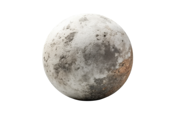 Detailed representation of a moon model showcasing surface textures and features in a minimalist setting