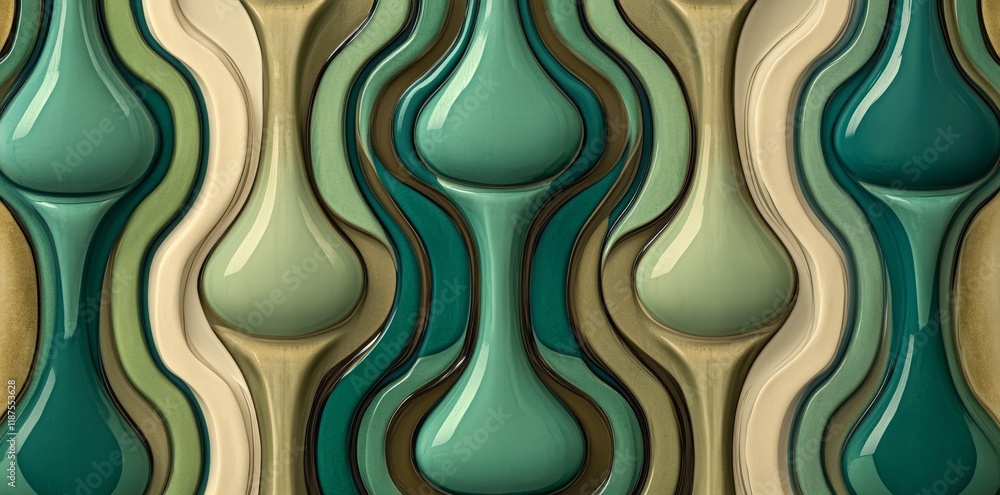 Poster abstract background with a seamless pattern of colorful waves