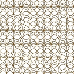 Fototapeta premium Golden interlocking circle design seamlessly laid out on a white background