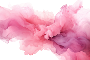 Soft swirling pink and purple abstract smoke clouds created with digital art techniques