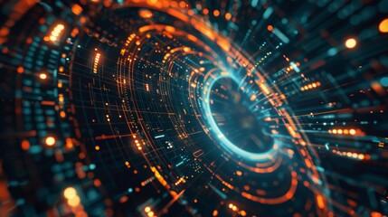 Obraz premium Abstract Circular Light Trails Wallpaper