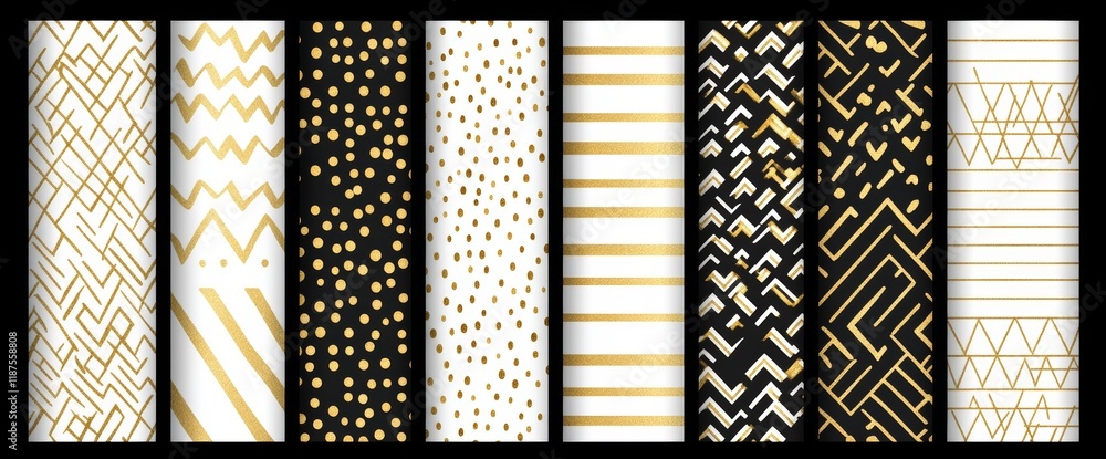 Aufkleber a grid-based collection of geometric oriental design in seamless modern patterns