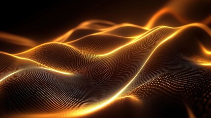 Abstract Digital Art with Glowing Lines in Generative Style