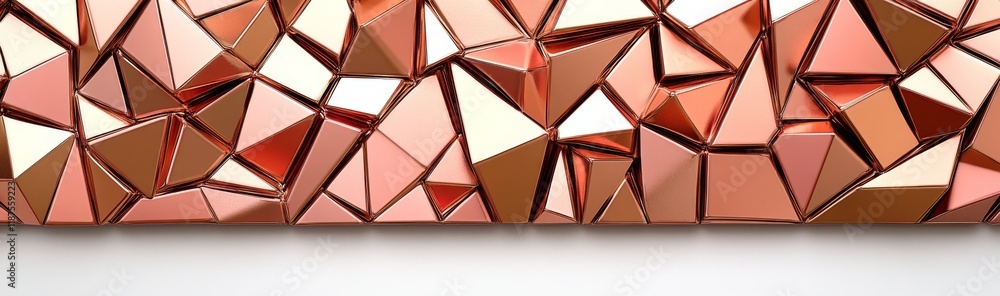 Poster a wide panoramic polygonal wallpaper created from a macro panorama of a 3d render, featuring an abst